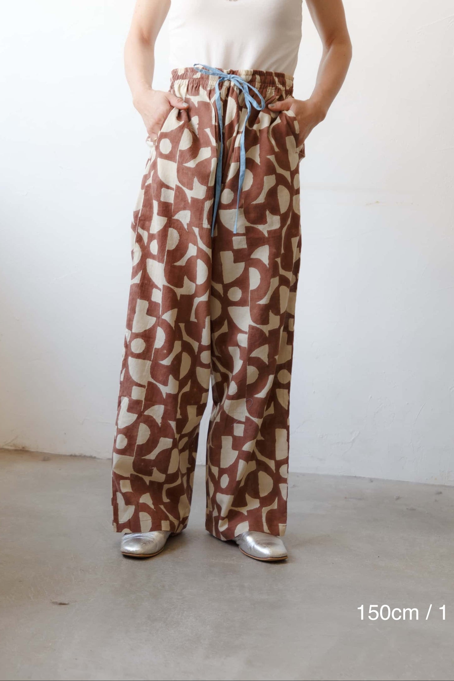 Bagru block print pants（brown）