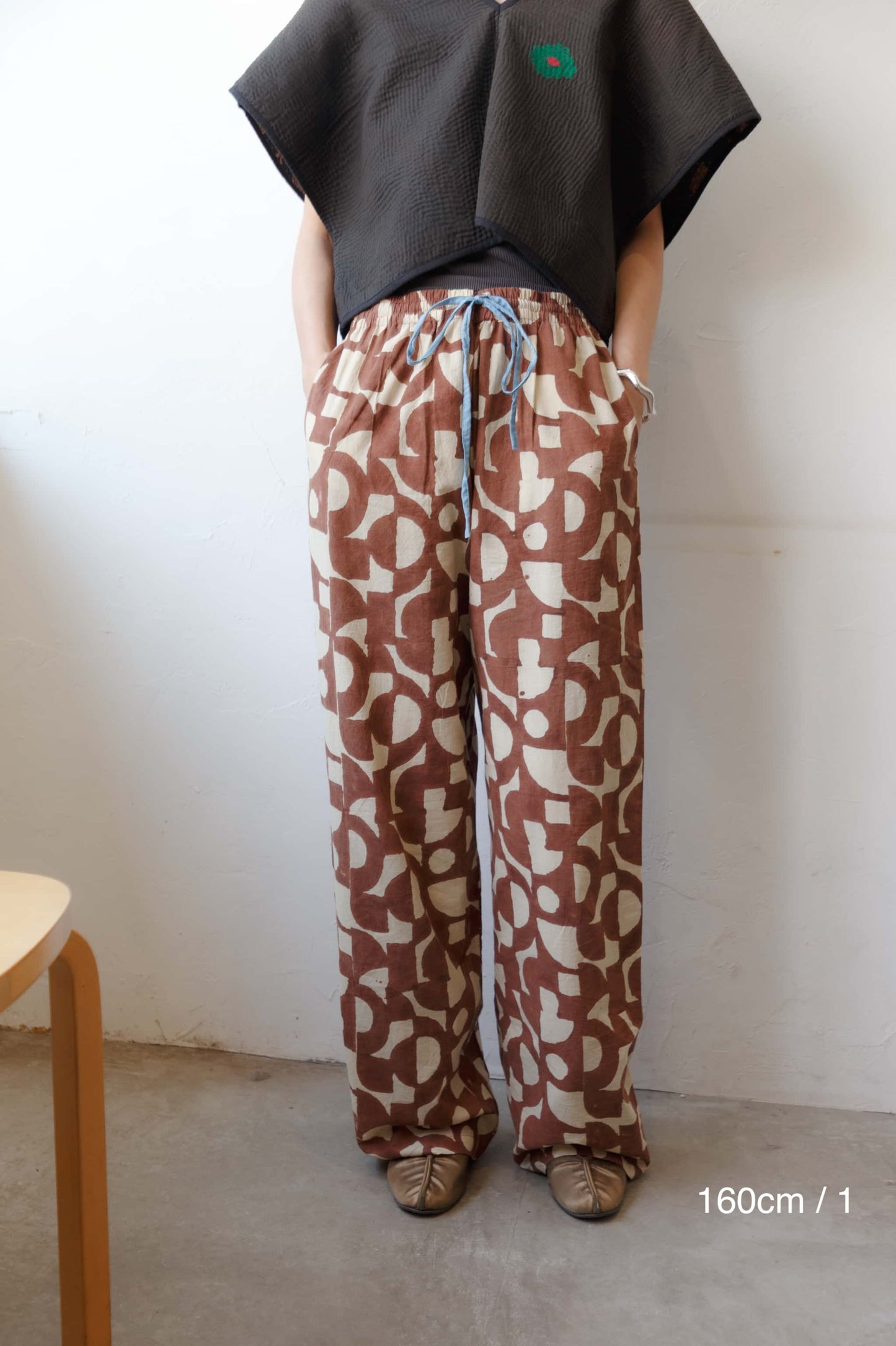 Bagru block print pants（brown）
