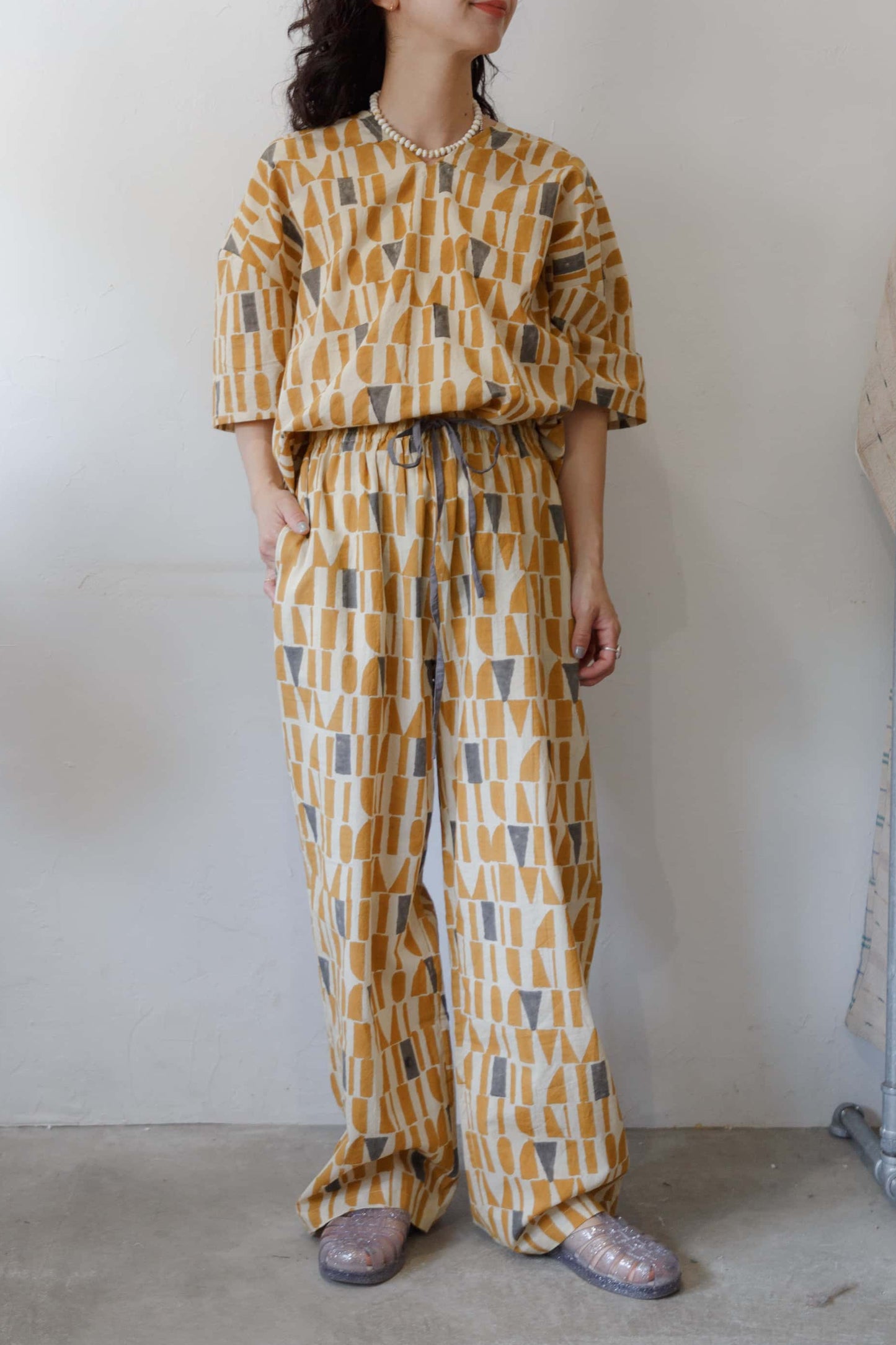 Bagru block print top（yellow）