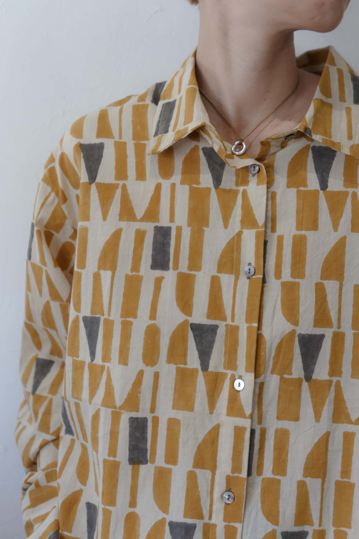 Bagru block print shirt（yellow）