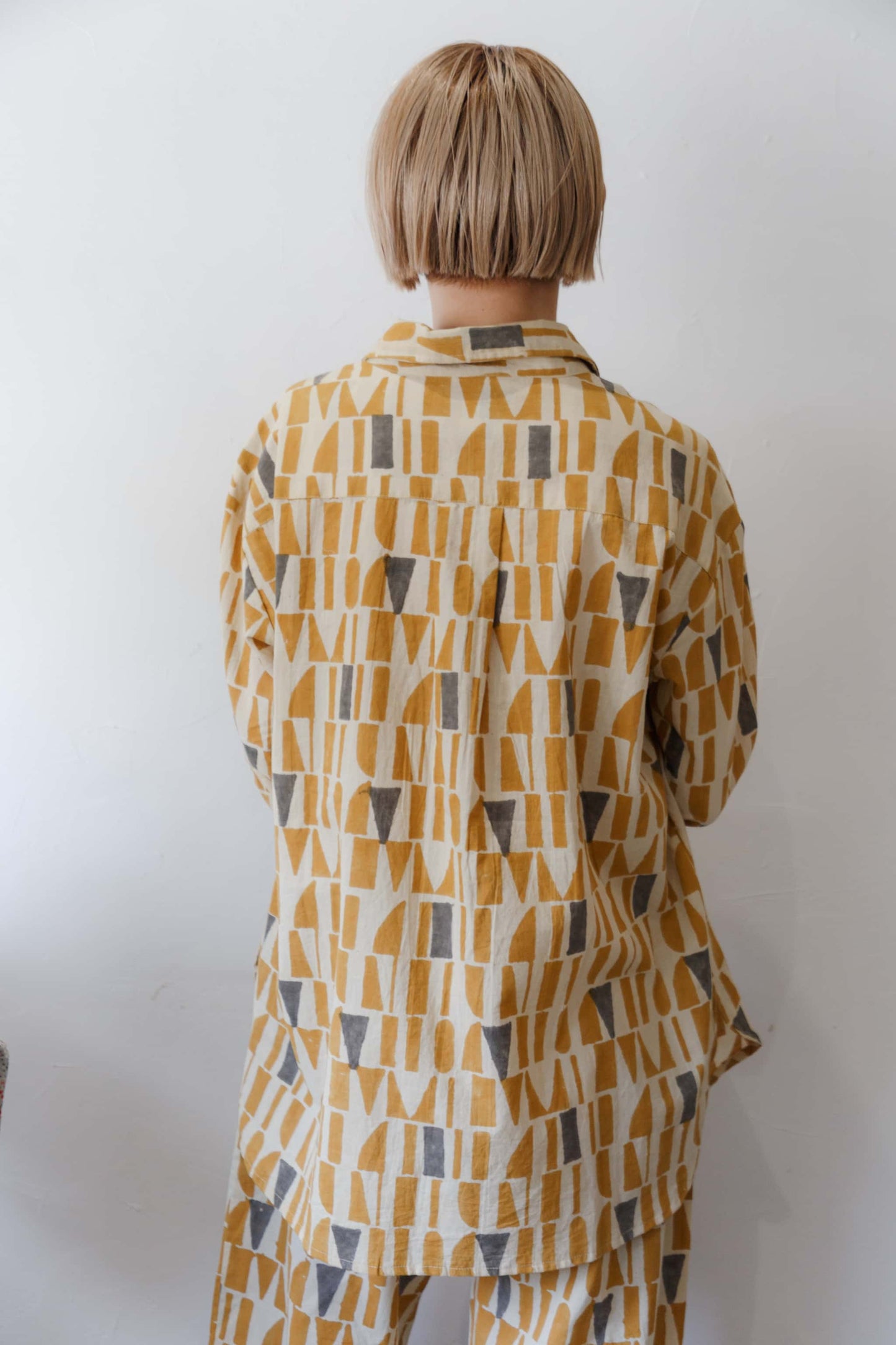 Bagru block print shirt（yellow）