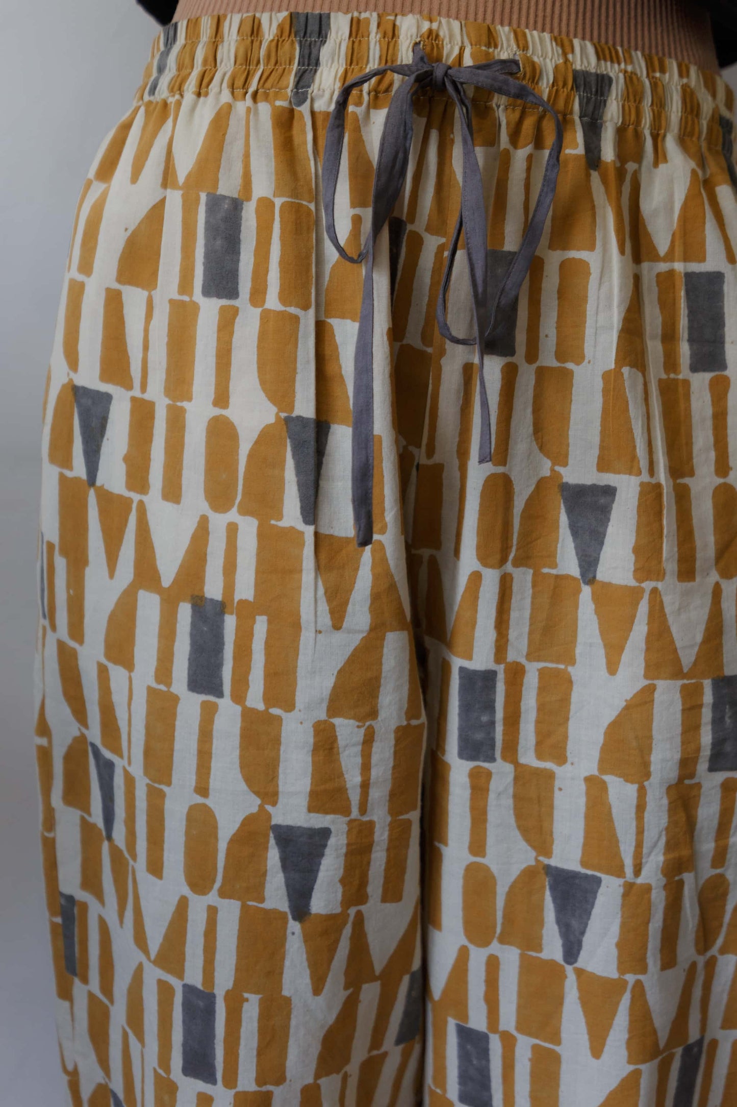 Bagru block print pants（yellow）