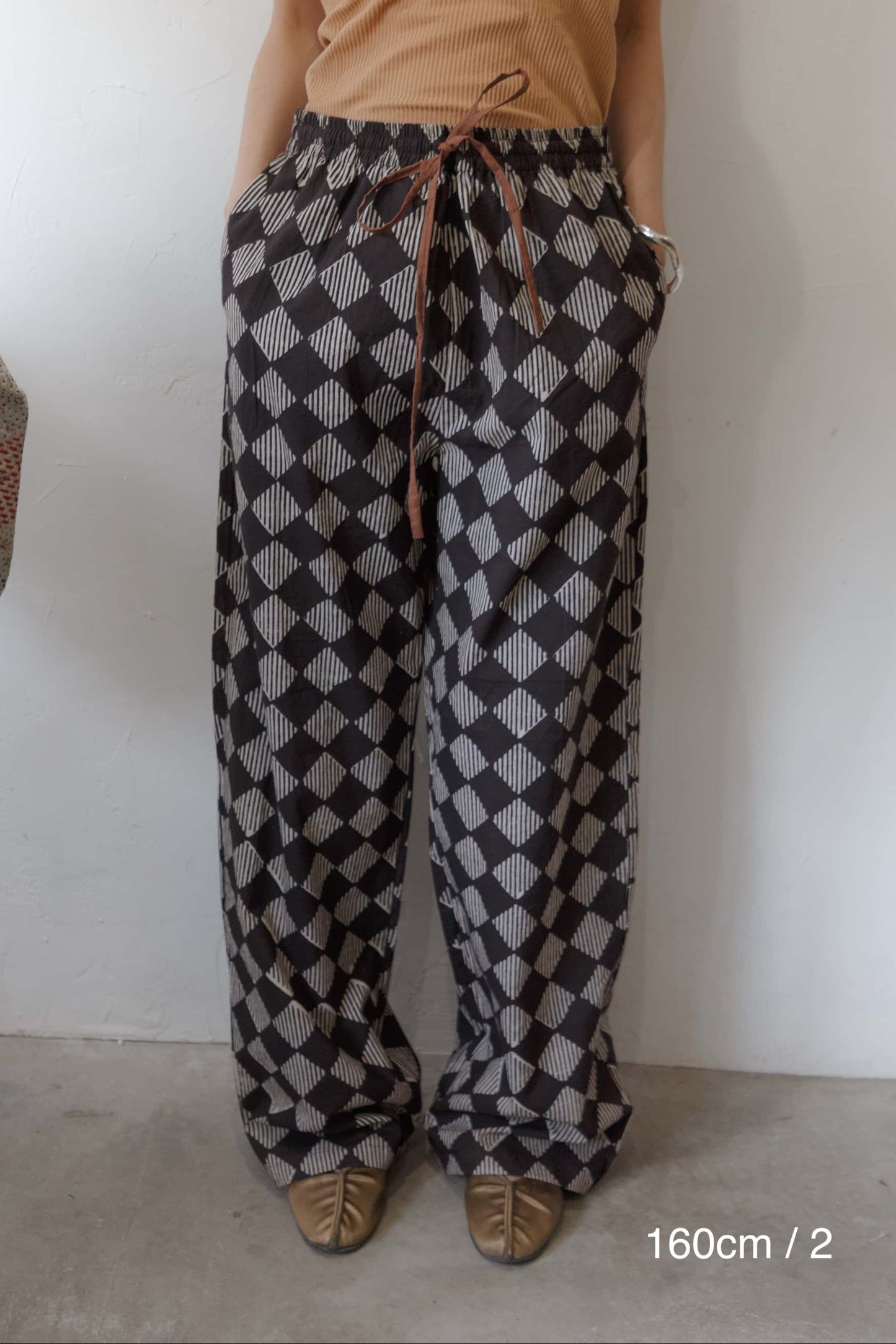Bagru block print pants（black）