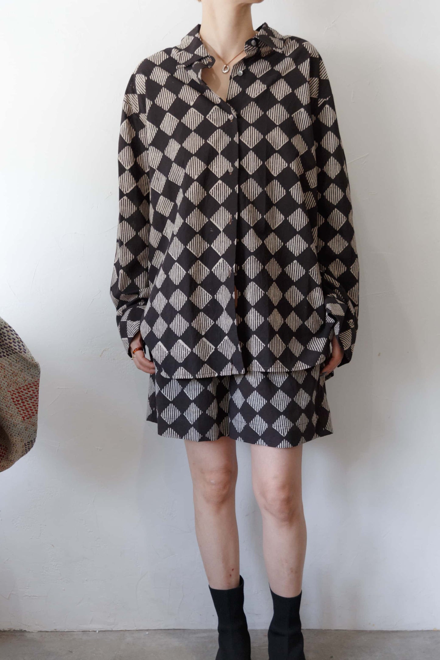 Bagru block print shirt（black）