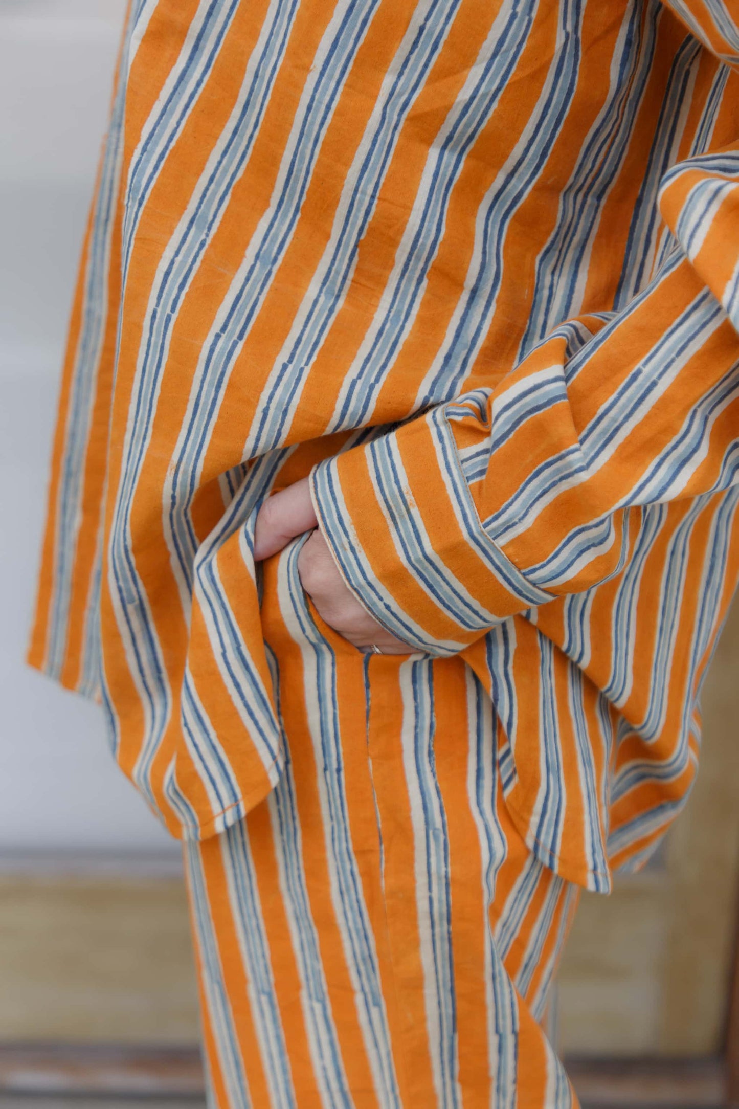 Bagru block print pants（stripe）