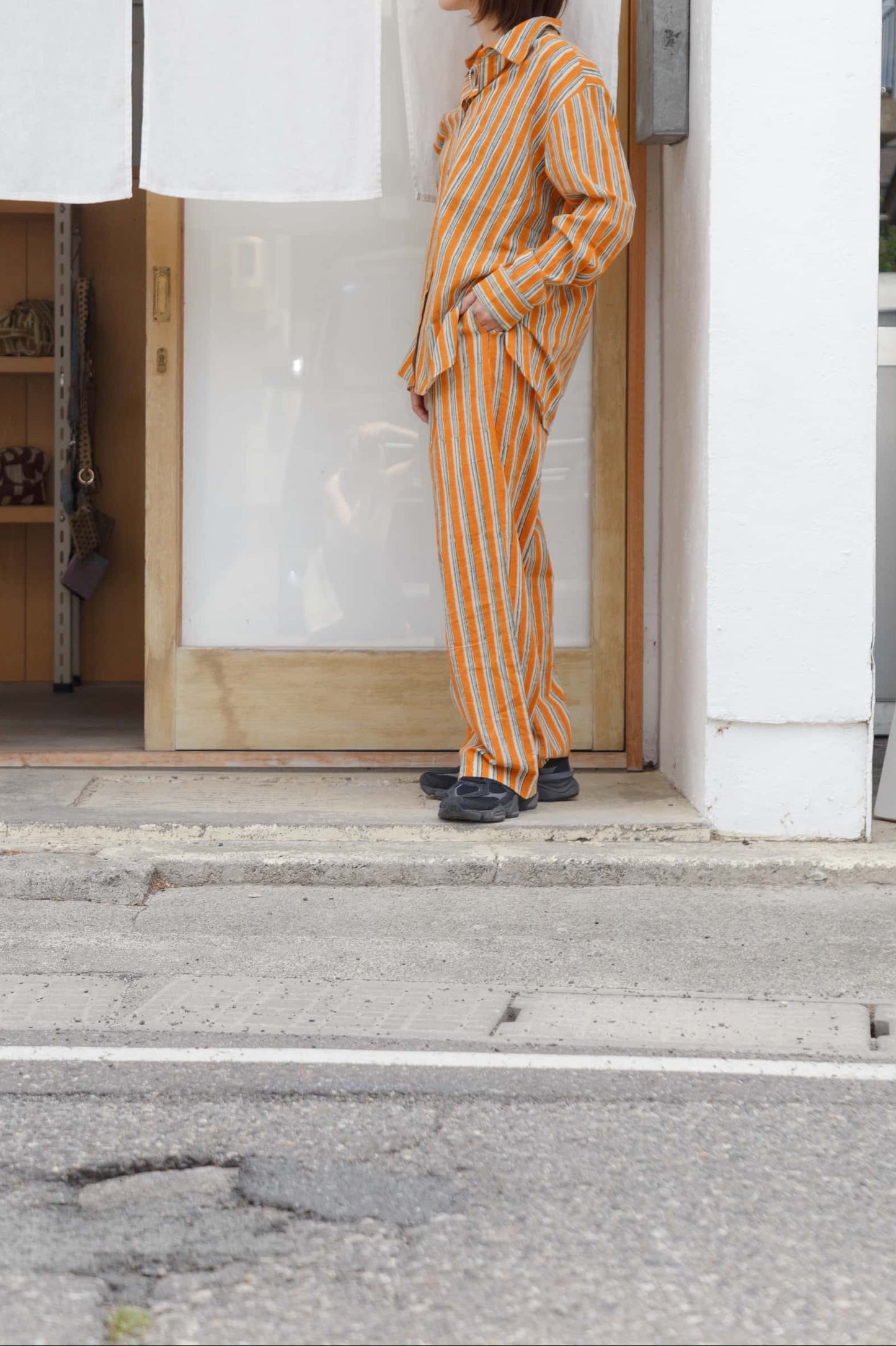 Bagru block print shirt（stripe）