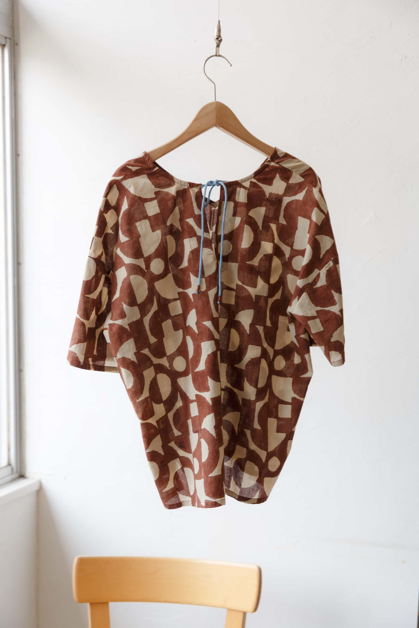 Bagru block print top（brown）