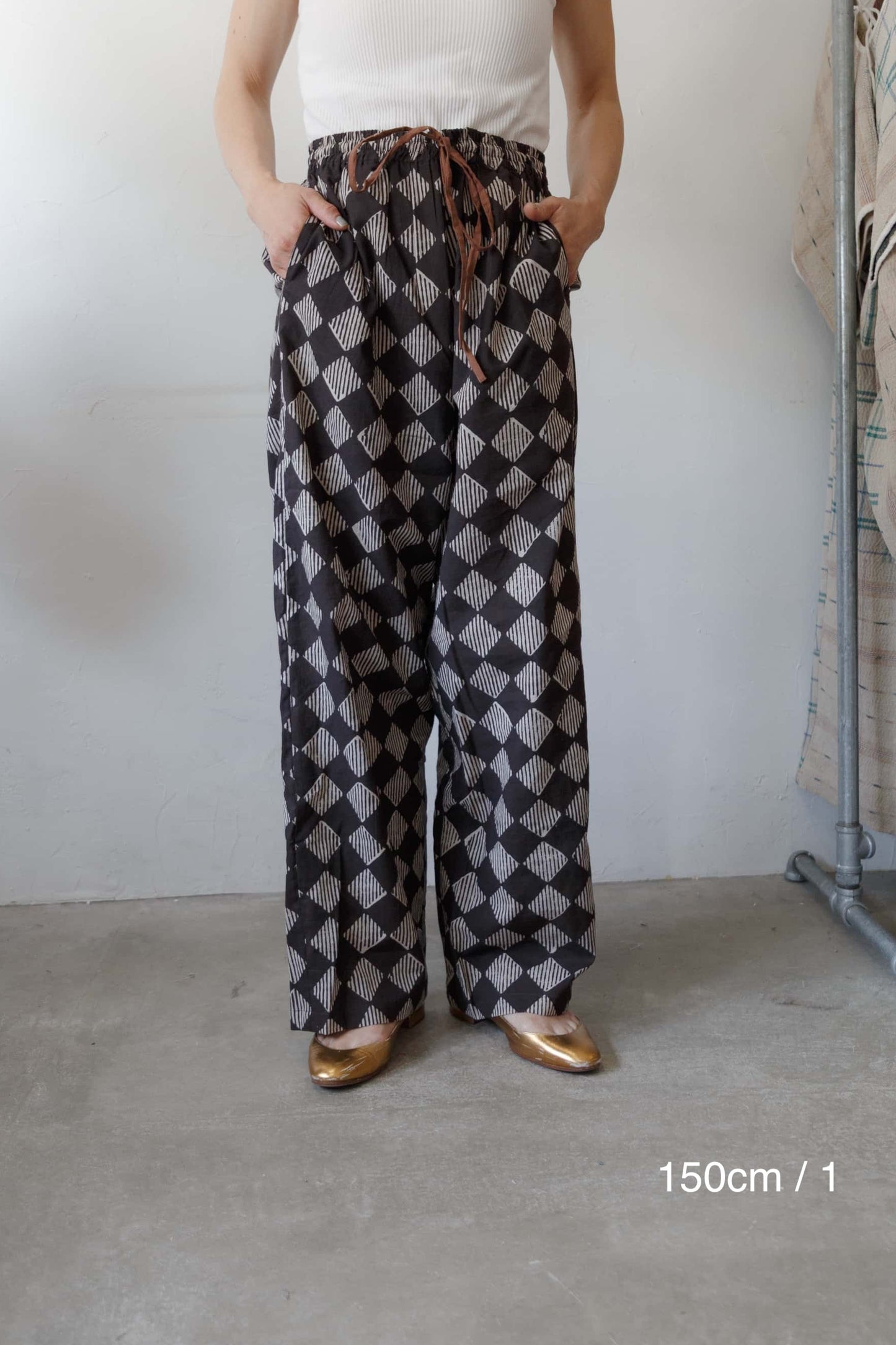 Bagru block print pants（black）