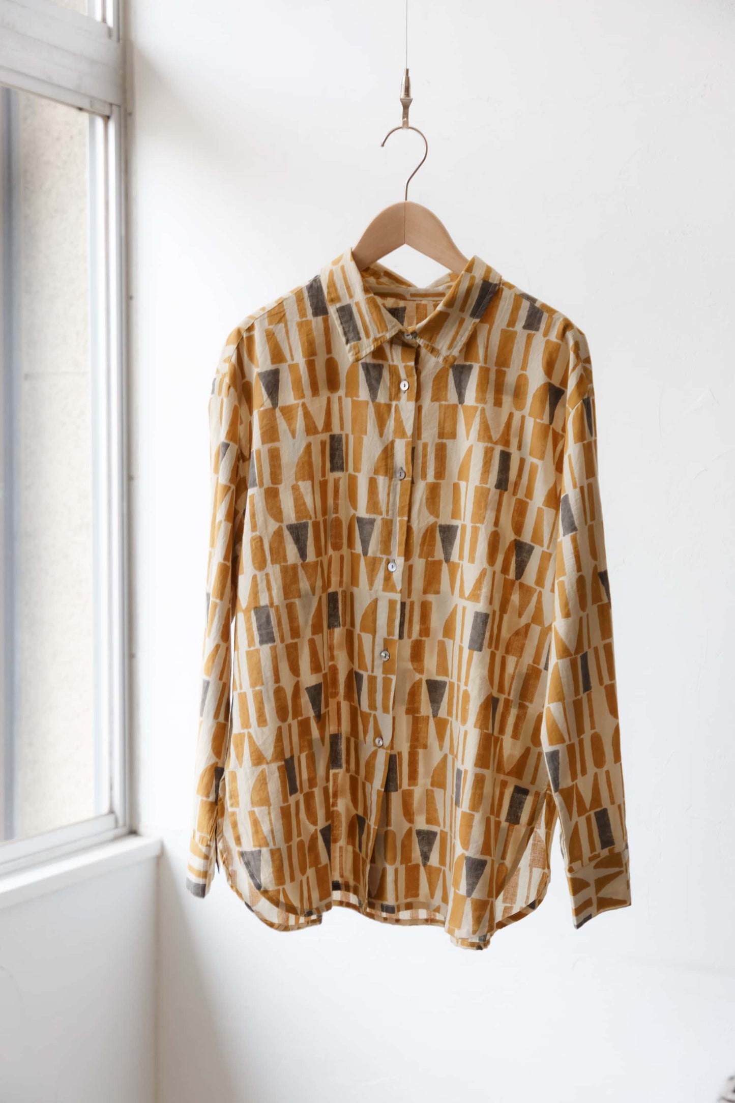 Bagru block print shirt（yellow）