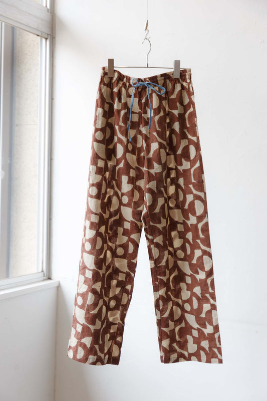 Bagru block print pants（brown）