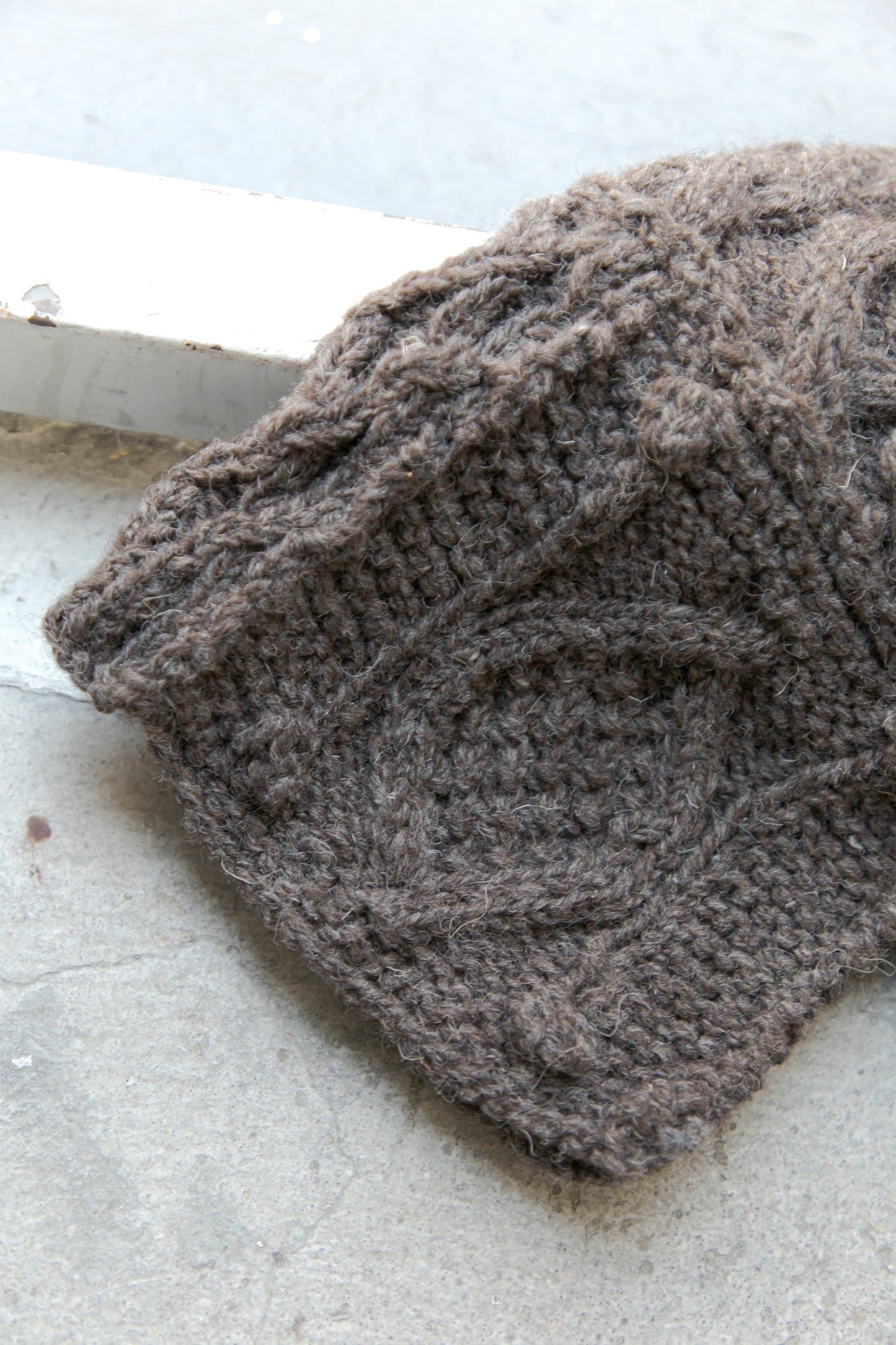 patchwork handknit sweater（brown）