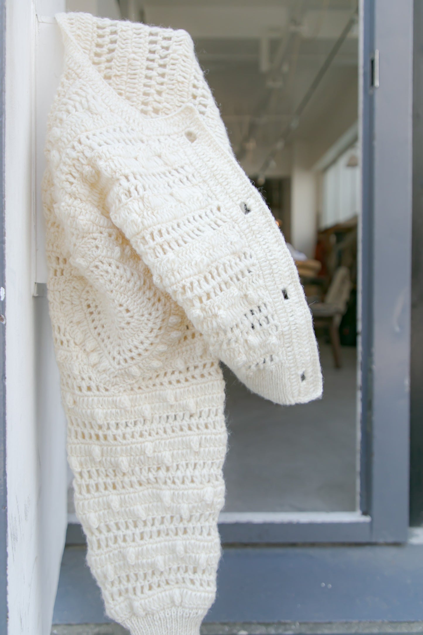 crochet handknit cardigan（ivory）