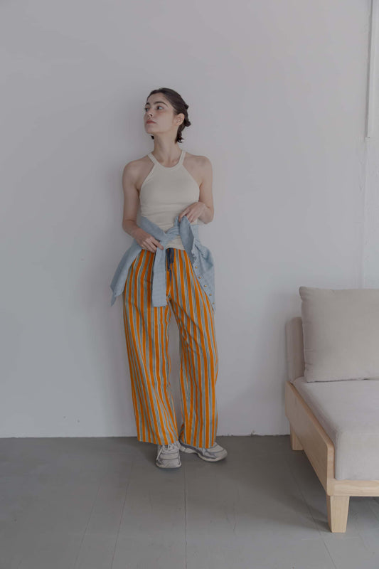 Bagru block print pants（stripe）