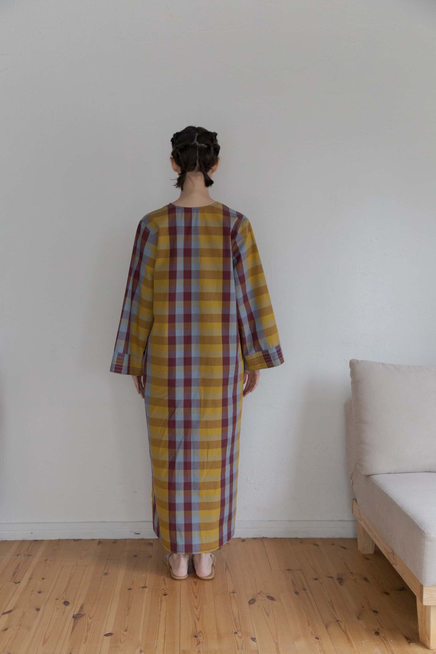 check woven dress（mix）