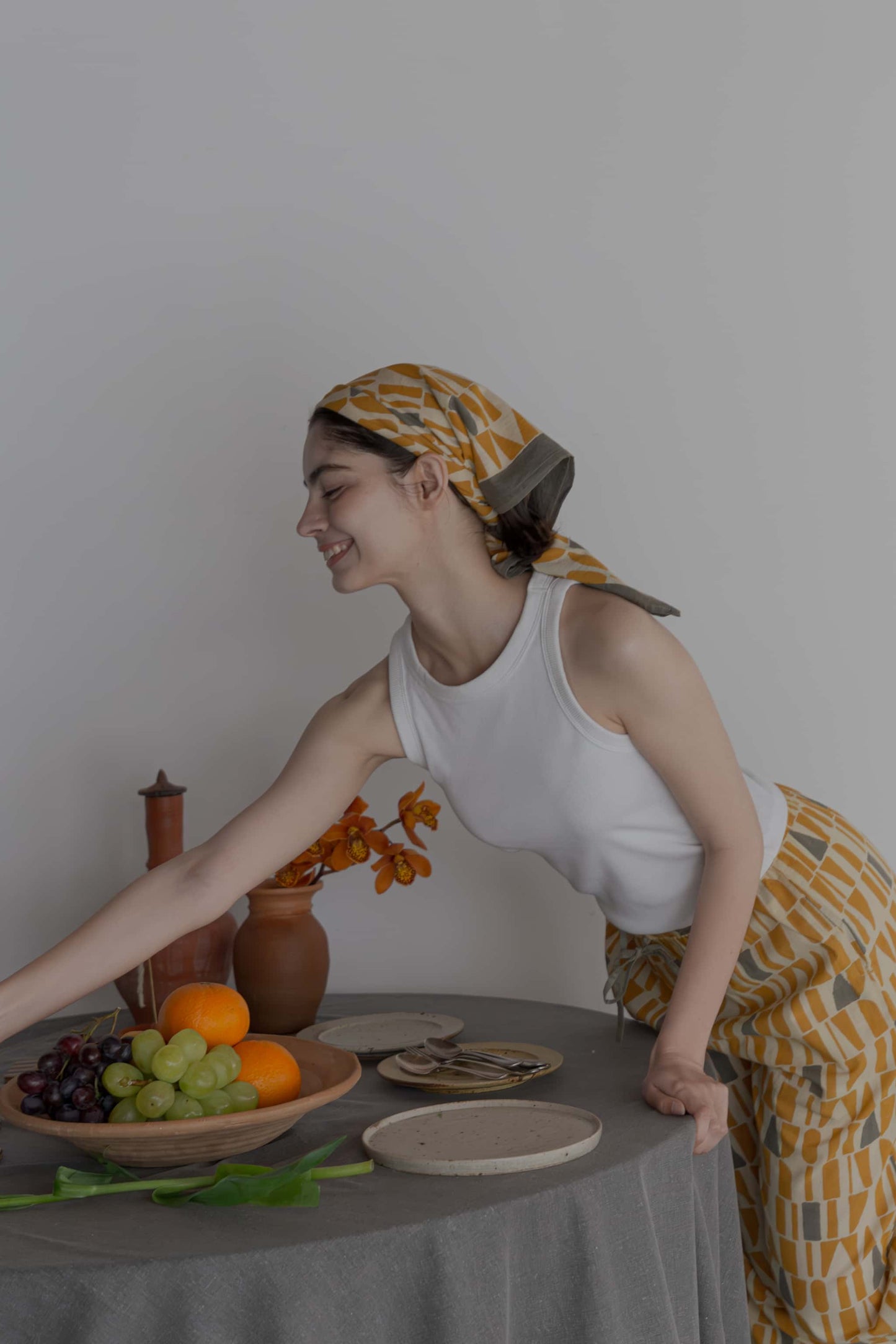 Bagru blockprint scarf（yellow）