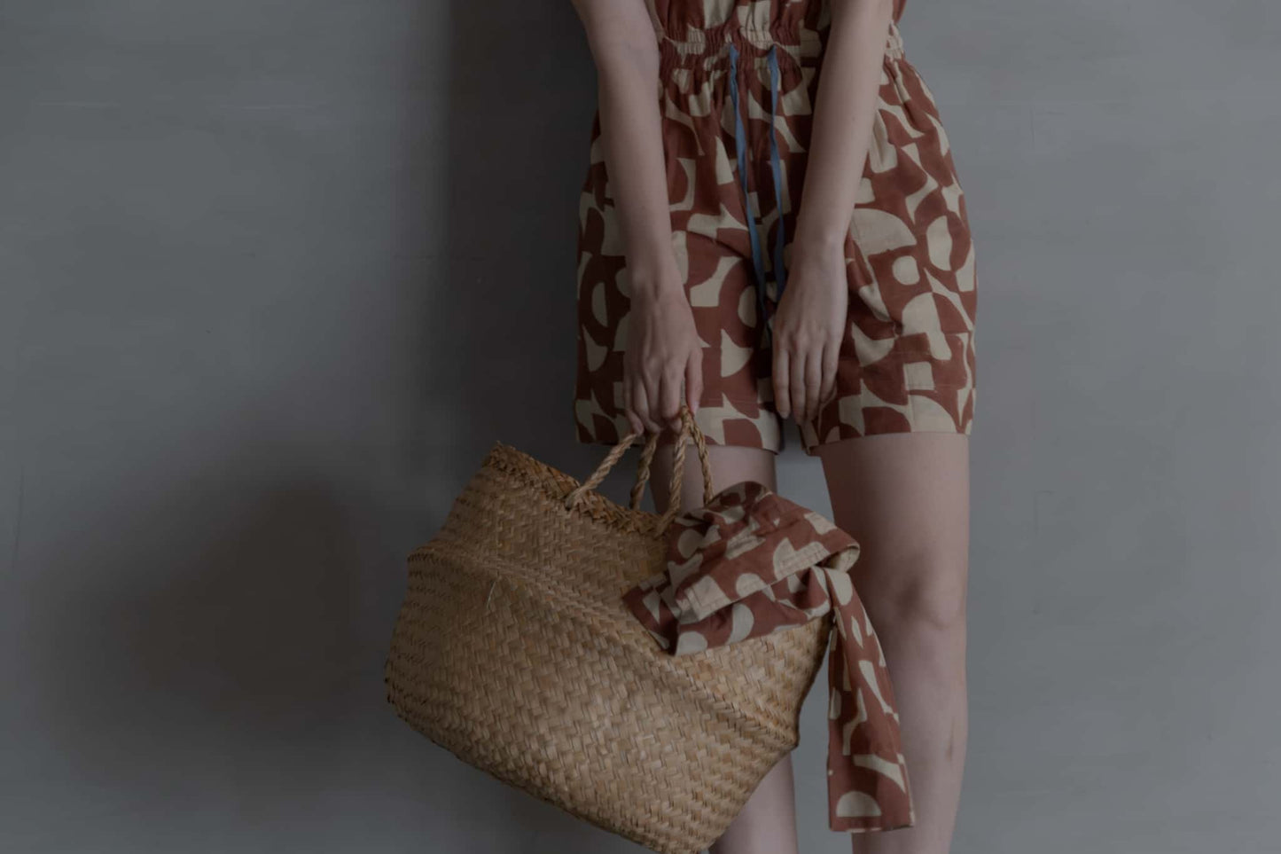 Bagru block print short pants（brown）