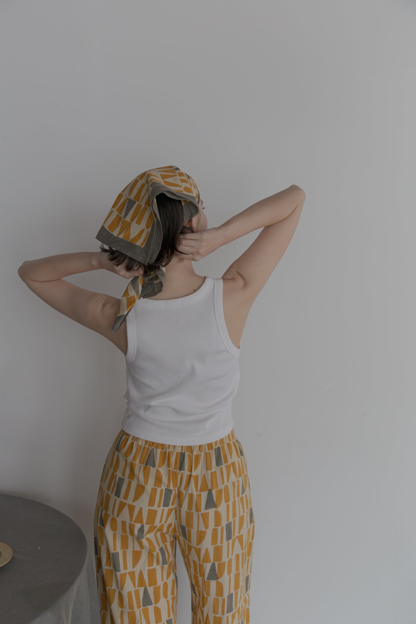 Bagru block print pants（yellow）