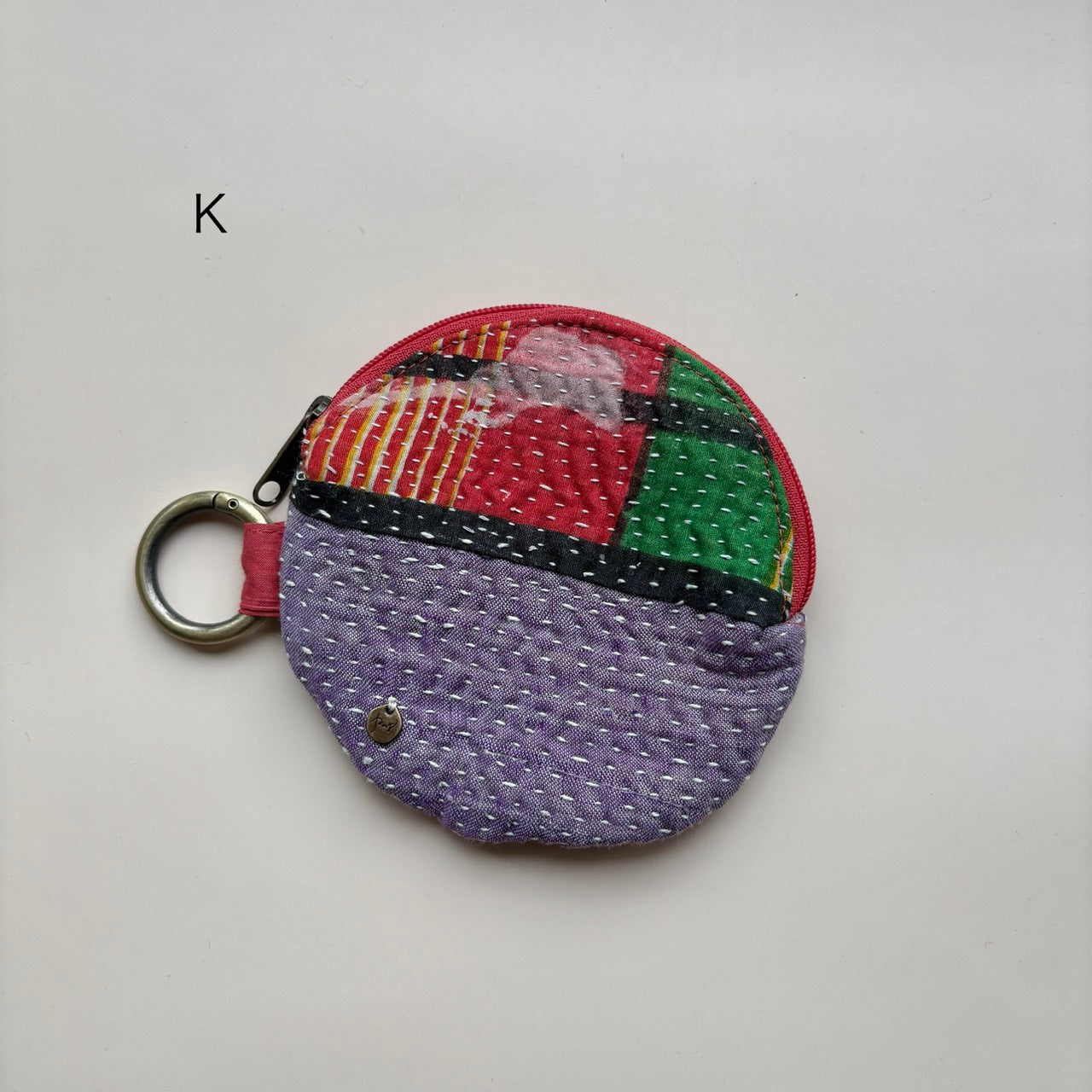 round kantha pouch