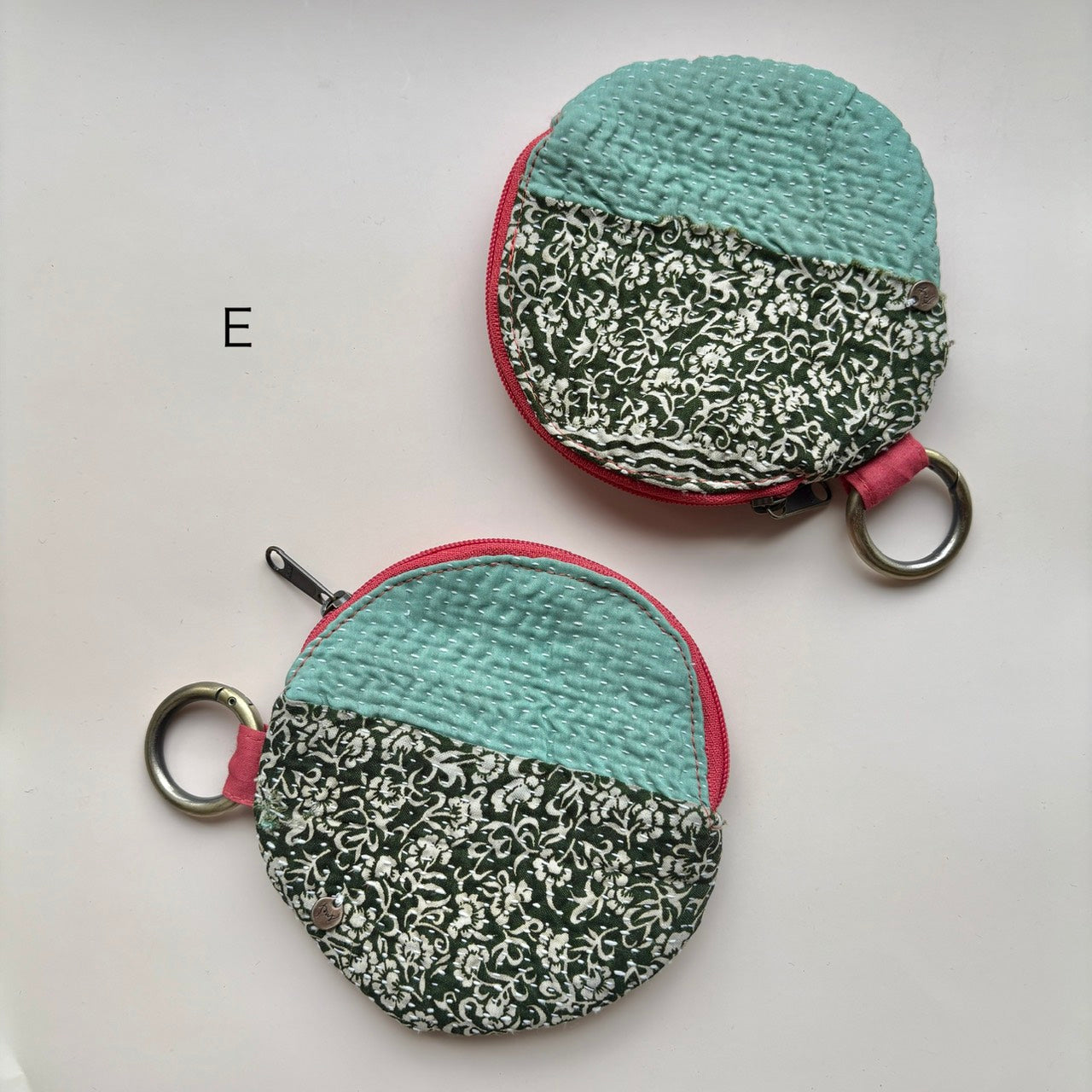 round kantha pouch