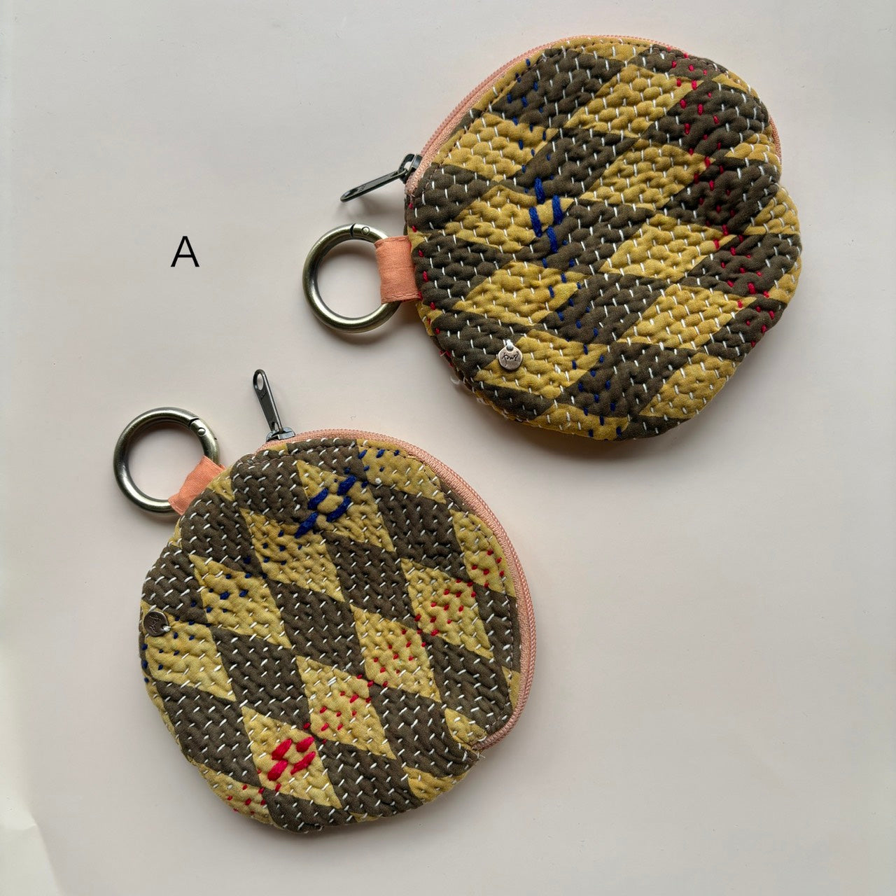 round kantha pouch