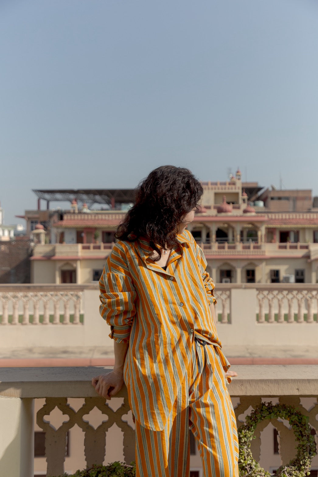Bagru block print shirt（stripe）