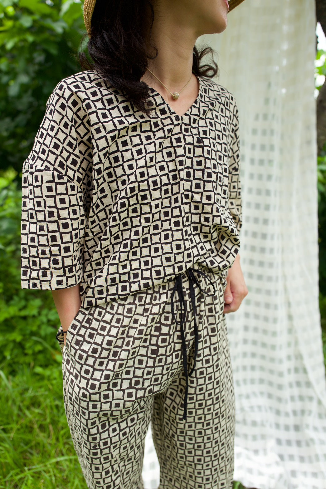Bagru block print top（modern）