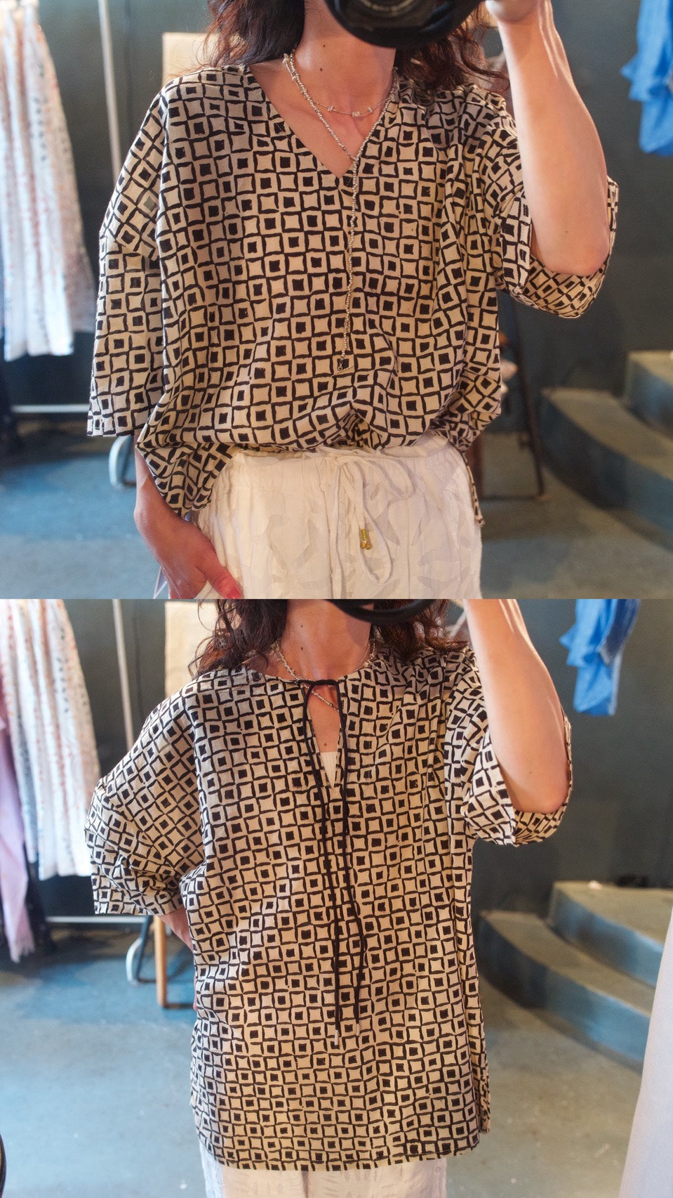 Bagru block print top（modern）