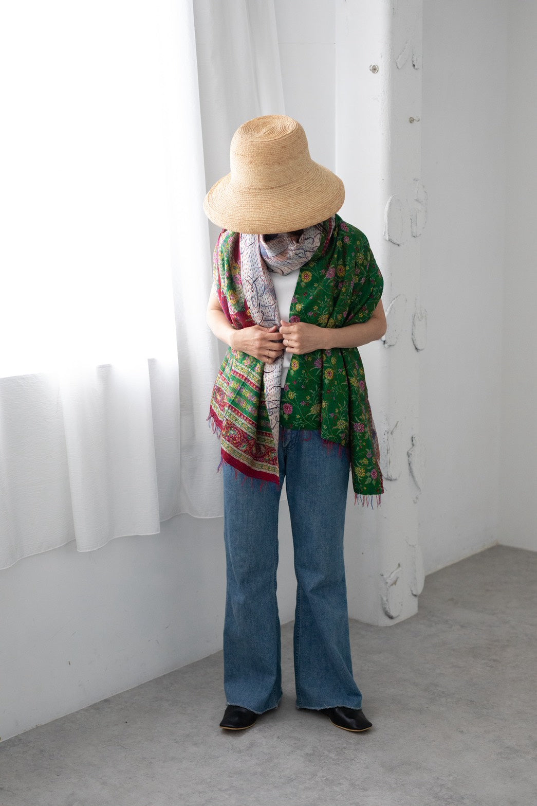 silk kantha stole（c）