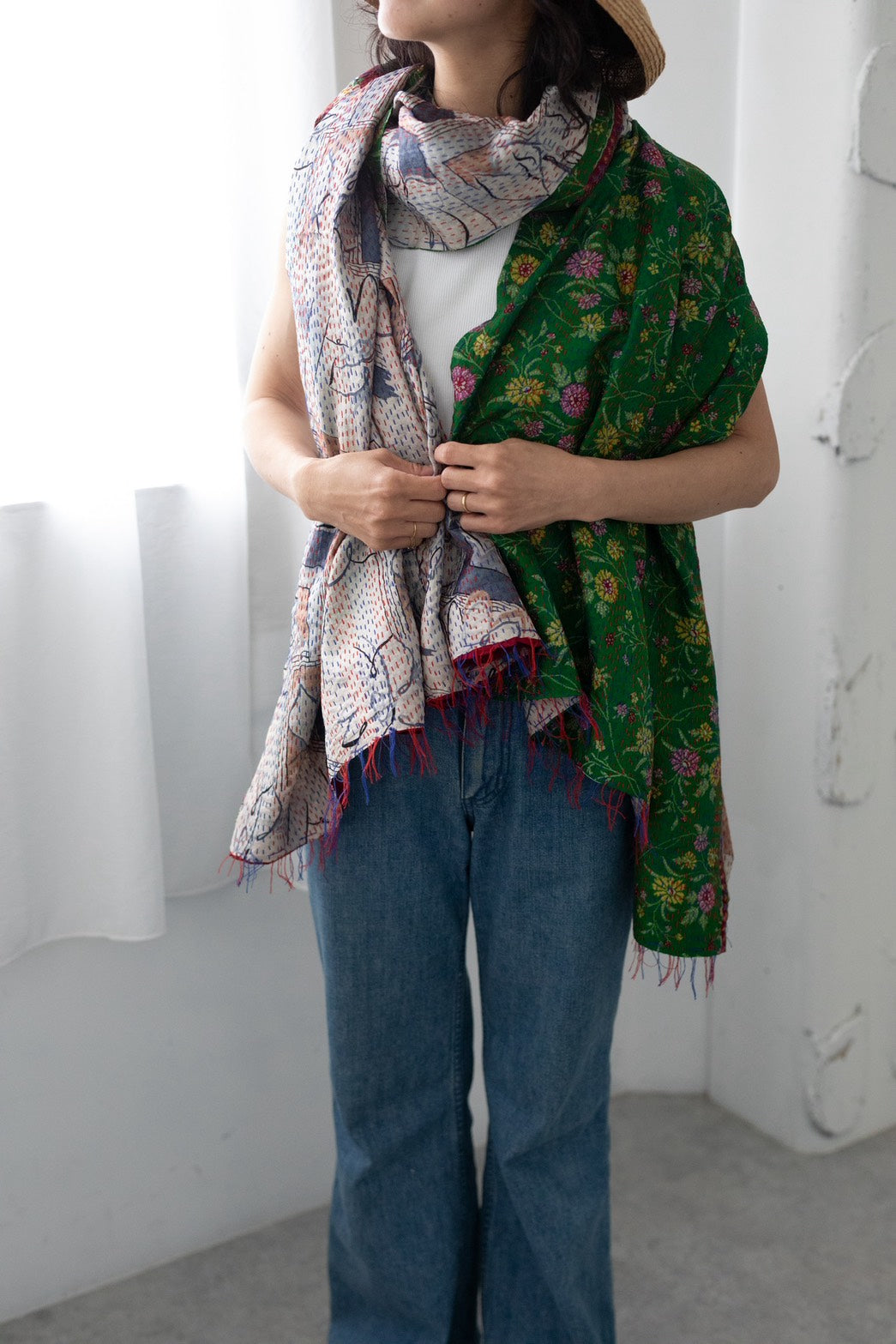 silk kantha stole（c）
