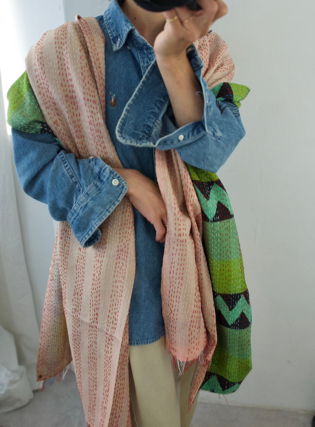 silk kantha stole（e）