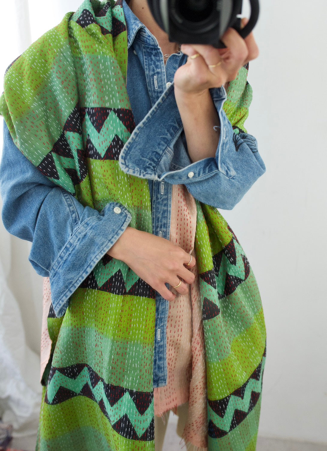silk kantha stole（e）