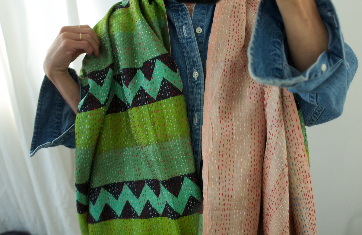 silk kantha stole（e）